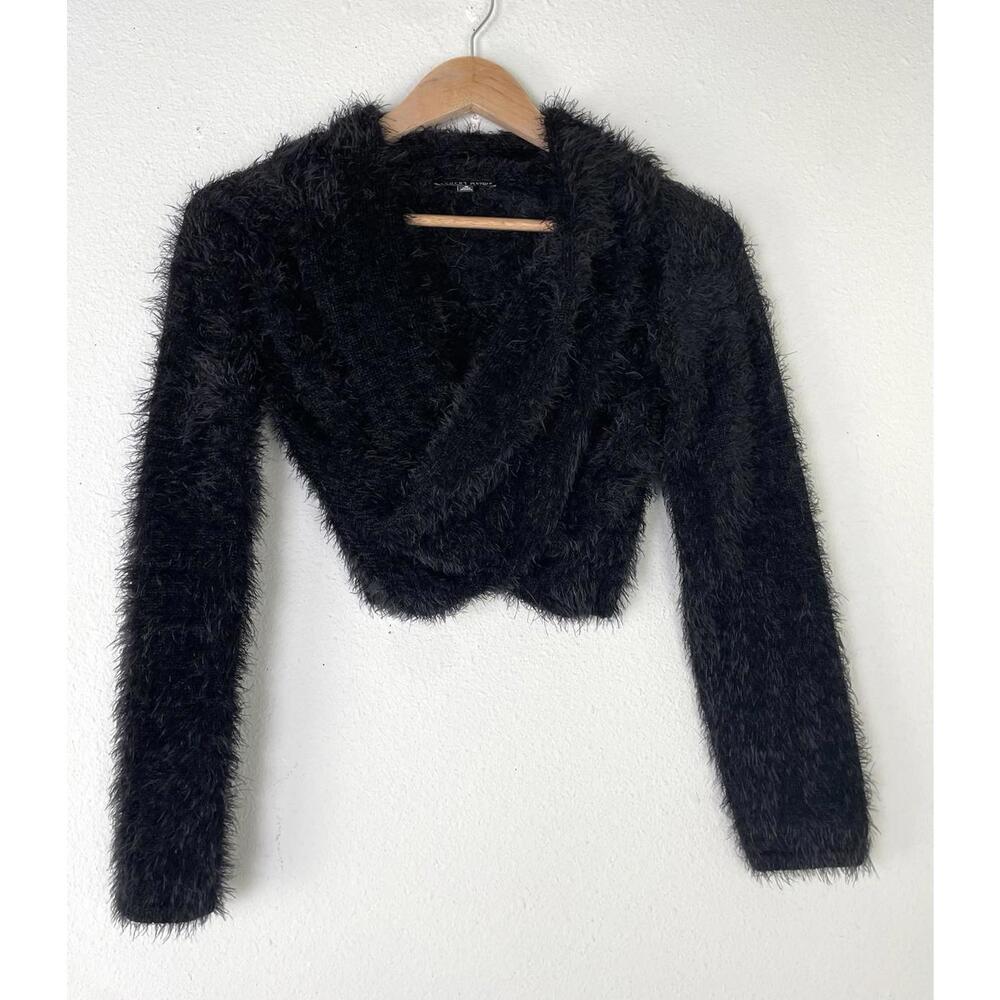 Current Mood Dolls Kill Fuzzy Wrap Cardigan Sweater Women’s Size Small